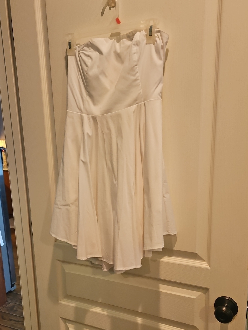 Express Strapless White A-Line Dress